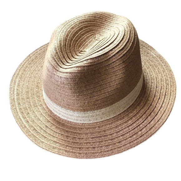 Nordstrom NWT Straw Sun Hat Dark Combo Size L-XL - Picture 1 of 9